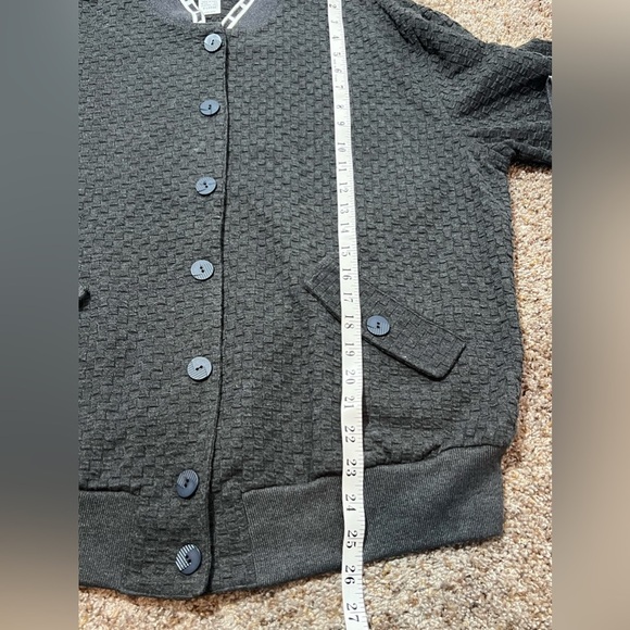 Vintage Bay Club Made USA Gray XL Button Cardigan Sweater Mr Rogers Pockets - Picture 7 of 12